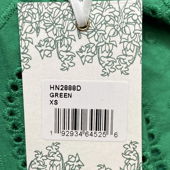 Hyacinth House Women’s Eyelet Beaded-Strap Ibiza Mini Dress Green Size XS - Picture 4 of 9